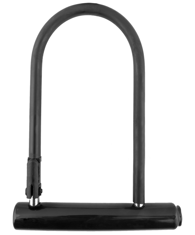 Lock, U-Lock, with mounting bracket & 3 keys. Coated, heat treated, hardened steel shackle